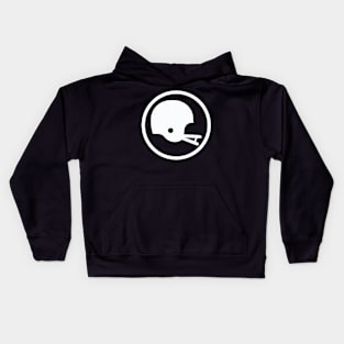 Two-Bar Helmet Minimalist Logo (White Large) Kids Hoodie